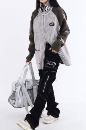 Casual Day Outfits, Easy Trendy Outfits Star Girl Aesthetic Zip Up Sweater