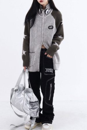Casual Day Outfits, Easy Trendy Outfits Star Girl Aesthetic Zip Up Sweater