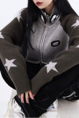 Casual Day Outfits, Easy Trendy Outfits Star Girl Aesthetic Zip Up Sweater