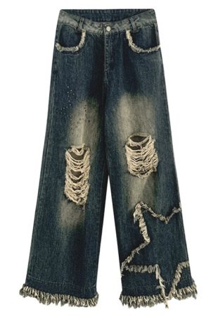 Casual Day Outfits, Easy Trendy Outfits Star Girl Destroyed Jeans