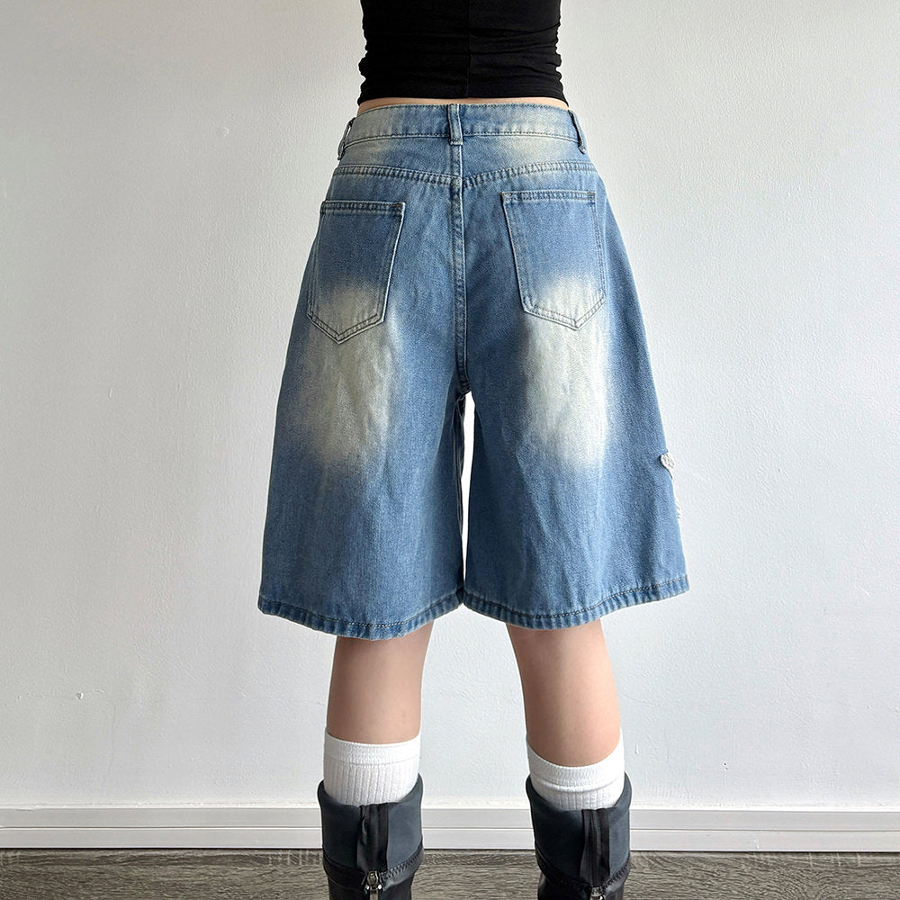 Casual Day Outfits, Easy Trendy Outfits Star Girl Vintage Wash Denim Shorts Casual Day Outfits, Easy Trendy Outfits Star Girl Vintage Wash Denim Shorts