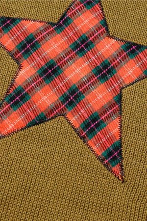 Casual Day Outfits, Easy Trendy Outfits Star Patch Aesthetic Knit Pullover