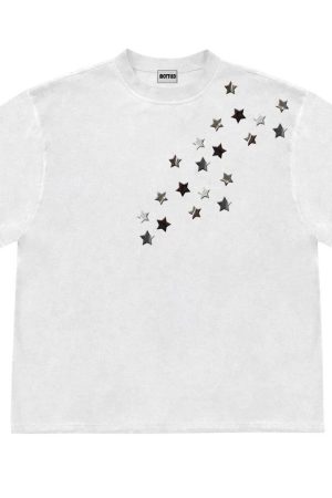 Casual Day Outfits, Easy Trendy Outfits Star Print Oversized T-Shirt