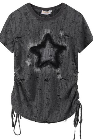 Casual Day Outfits, Easy Trendy Outfits Star Print Relaxed Fit T-Shirt