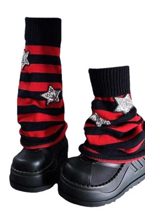 Casual Day Outfits, Easy Trendy Outfits Stars Striped Leg Warmers