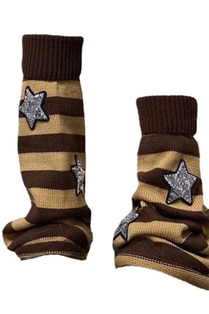 Casual Day Outfits, Easy Trendy Outfits Stars Striped Leg Warmers