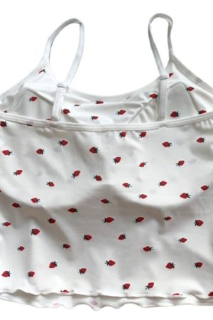 Casual Day Outfits, Easy Trendy Outfits Strawberry Print Tank Top