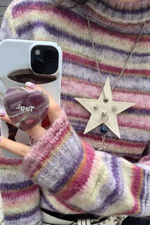 Casual Day Outfits, Easy Trendy Outfits Striped Turtleneck Sweater