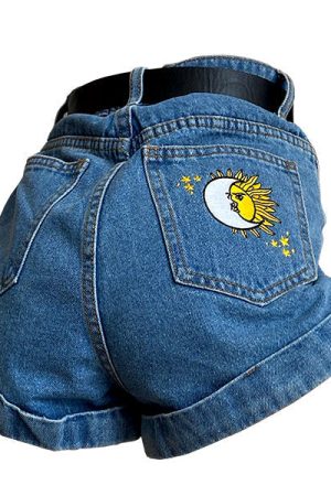 Casual Day Outfits, Easy Trendy Outfits Sun & Moon Embroidered Shorts