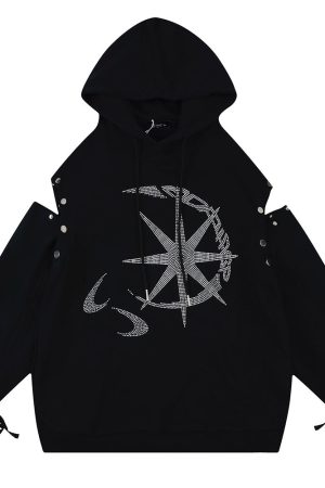 Casual Day Outfits, Easy Trendy Outfits Sun & Moon Rhinestone Hoodie