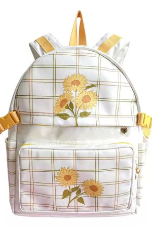 Casual Day Outfits, Easy Trendy Outfits Sunflower Plaid Backpack