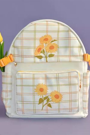 Casual Day Outfits, Easy Trendy Outfits Sunflower Plaid Backpack