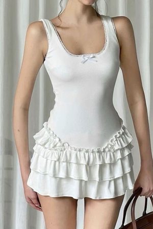 Casual Day Outfits, Easy Trendy Outfits Swan Balletcore Mini Dress