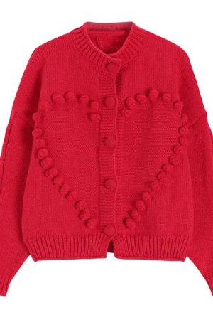 Casual Day Outfits, Easy Trendy Outfits Sweetheart Knit Cardigan