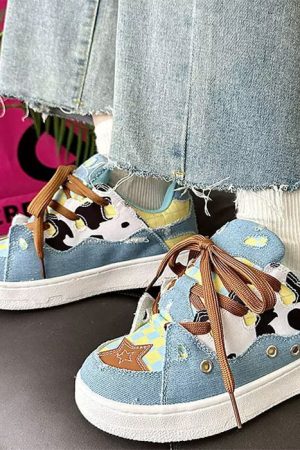 Casual Day Outfits, Easy Trendy Outfits Teen Craft Denim Star Sneakers