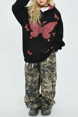 Casual Day Outfits, Easy Trendy Outfits Teen Spirit Grunge Butterfly Hoodie