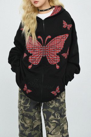Casual Day Outfits, Easy Trendy Outfits Teen Spirit Grunge Butterfly Hoodie