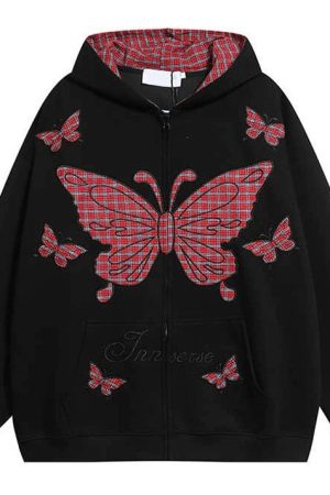 Casual Day Outfits, Easy Trendy Outfits Teen Spirit Grunge Butterfly Hoodie