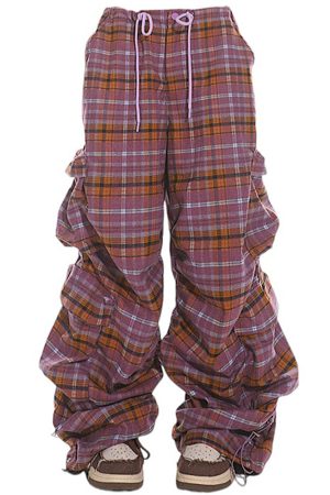 Casual Day Outfits, Easy Trendy Outfits Teen Spirit Plaid Cargo Pants