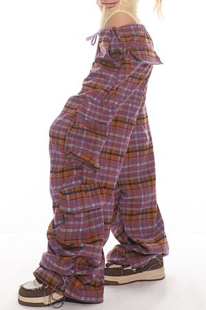 Casual Day Outfits, Easy Trendy Outfits Teen Spirit Plaid Cargo Pants