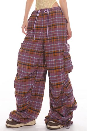 Casual Day Outfits, Easy Trendy Outfits Teen Spirit Plaid Cargo Pants