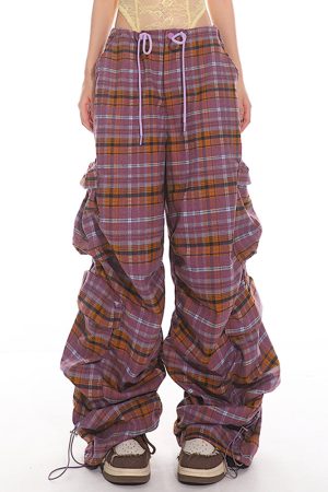 Casual Day Outfits, Easy Trendy Outfits Teen Spirit Plaid Cargo Pants