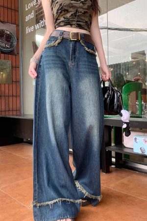 Casual Day Outfits, Easy Trendy Outfits Teenage Drama Wide-Leg Jeans