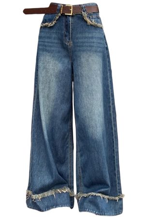 Casual Day Outfits, Easy Trendy Outfits Teenage Drama Wide-Leg Jeans
