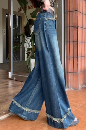 Casual Day Outfits, Easy Trendy Outfits Teenage Drama Wide-Leg Jeans