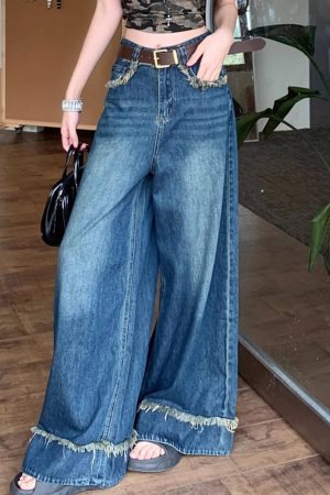 Casual Day Outfits, Easy Trendy Outfits Teenage Drama Wide-Leg Jeans