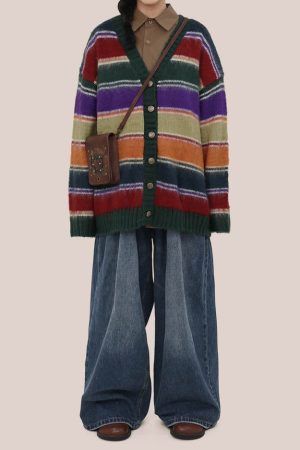 Casual Day Outfits, Easy Trendy Outfits Teenage Dream Striped Cardigan