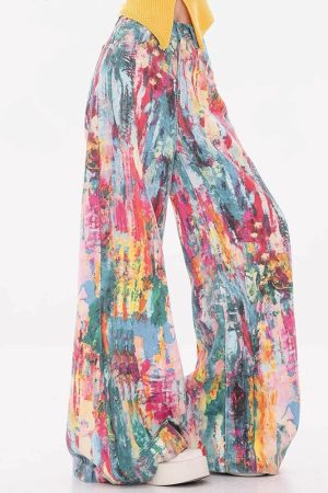 Casual Day Outfits, Easy Trendy Outfits Tie-Dye Wide-Leg Jeans