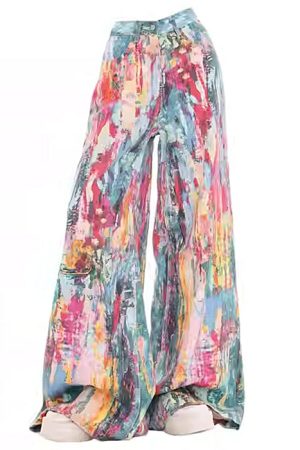 Casual Day Outfits, Easy Trendy Outfits Tie-Dye Wide-Leg Jeans