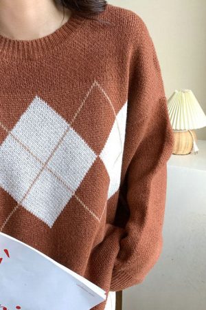 Casual Day Outfits, Easy Trendy Outfits Too Well Brown Argyle Sweater