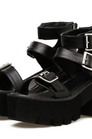 Casual Day Outfits, Easy Trendy Outfits Triple Buckle Platform Sandals