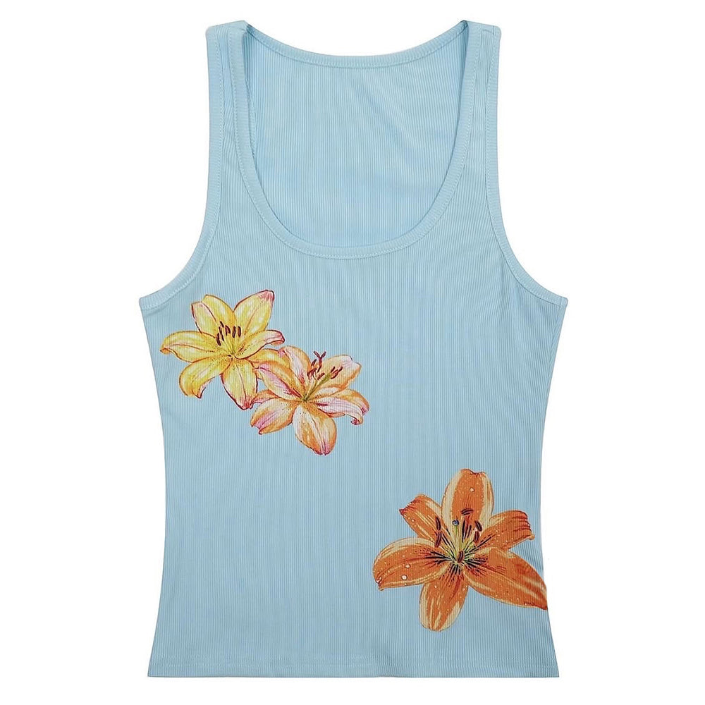 Casual Day Outfits, Easy Trendy Outfits Tropical Flowers Coconut Girl Aesthetic Tank Casual Day Outfits, Easy Trendy Outfits Tropical Flowers Coconut Girl Aesthetic Tank