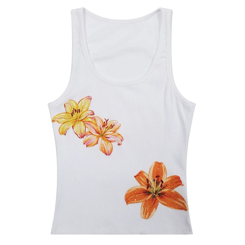 Casual Day Outfits, Easy Trendy Outfits Tropical Flowers Coconut Girl Aesthetic Tank Casual Day Outfits, Easy Trendy Outfits Tropical Flowers Coconut Girl Aesthetic Tank
