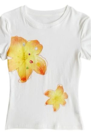 Casual Day Outfits, Easy Trendy Outfits Tropical Flowers Coconut Girl T-Shirt