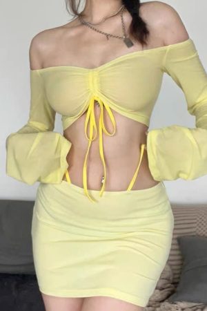 Casual Day Outfits, Easy Trendy Outfits Tropical Sun Top & Skirt Set