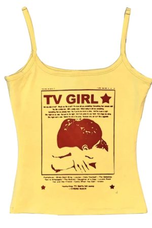Casual Day Outfits, Easy Trendy Outfits TV Girl Y2K Aesthetic Tank Top
