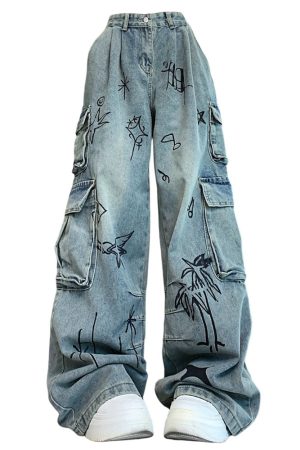 Casual Day Outfits, Easy Trendy Outfits Urban Art Cargo Jeans