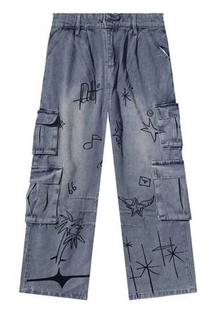 Casual Day Outfits, Easy Trendy Outfits Urban Art Cargo Jeans