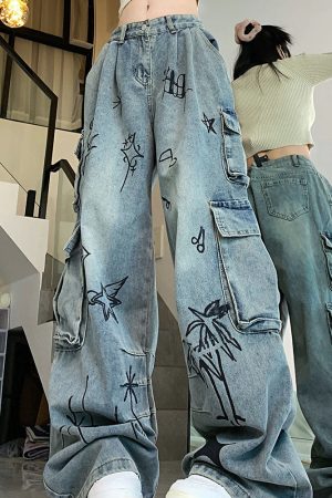 Casual Day Outfits, Easy Trendy Outfits Urban Art Cargo Jeans