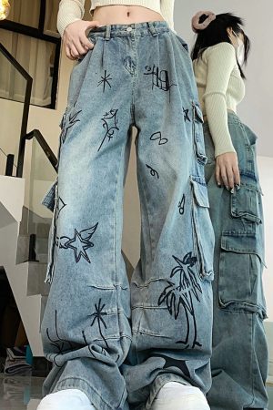 Casual Day Outfits, Easy Trendy Outfits Urban Art Cargo Jeans