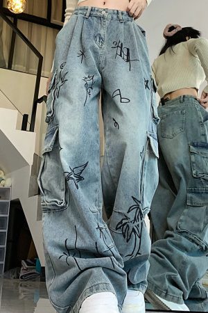 Casual Day Outfits, Easy Trendy Outfits Urban Art Cargo Jeans