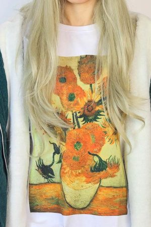 Casual Day Outfits, Easy Trendy Outfits Van Gogh Sunflowers Tee