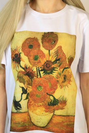 Casual Day Outfits, Easy Trendy Outfits Van Gogh Sunflowers Tee