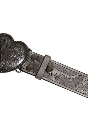 Casual Day Outfits, Easy Trendy Outfits Vintage Aesthetic Heart Buckle Belt