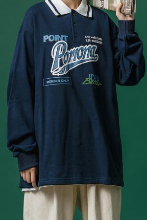 Casual Day Outfits, Easy Trendy Outfits Vintage Collar Sweatshirt