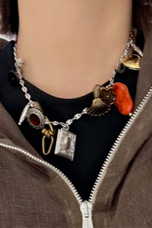 Casual Day Outfits, Easy Trendy Outfits Vintage Inspired Charm Necklace